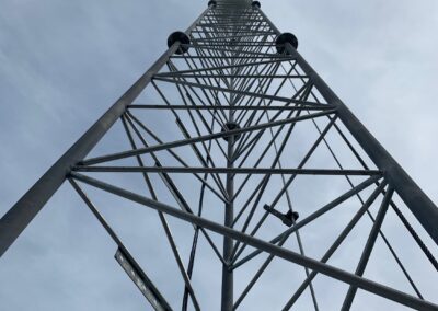 Outdoor image of erect guyed tower